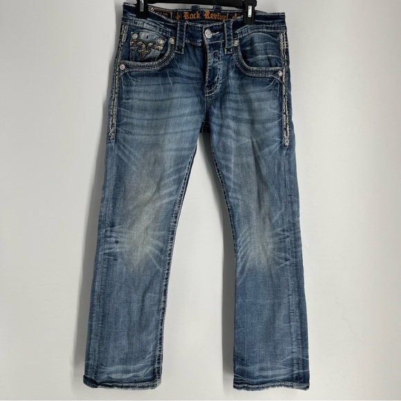 Rock Revival Jeans Rock Revival Jeans Mens 3 Blue Denim Slim Boot